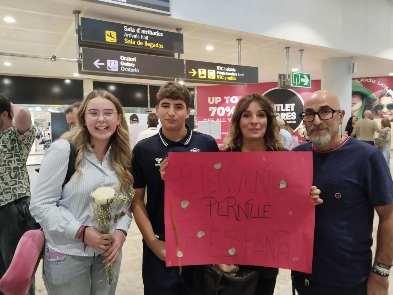 Foto av velkomst på flyplassen