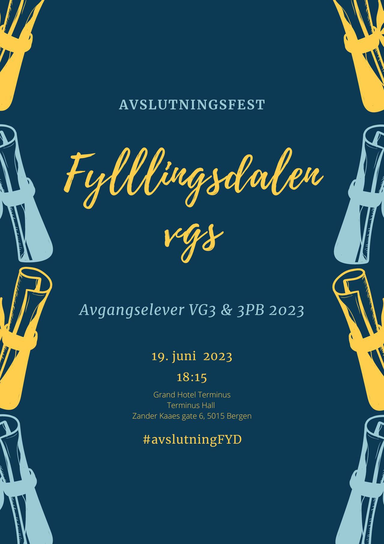 Plakat med program for kvelden